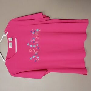 Classic Elements Pink Blouse w Flowers XL (18)